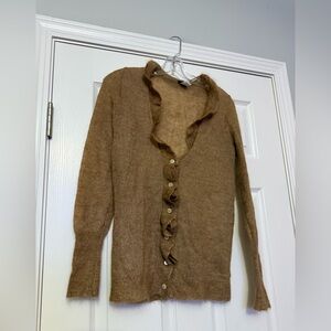 J.crew wool/cashmere blend ruffle button front sweater Small pristine condition